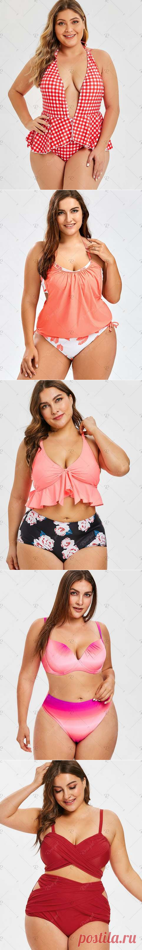 Купальники для полных девушек и женщин американского бренда RoseGal лето 2019 (50 фото)