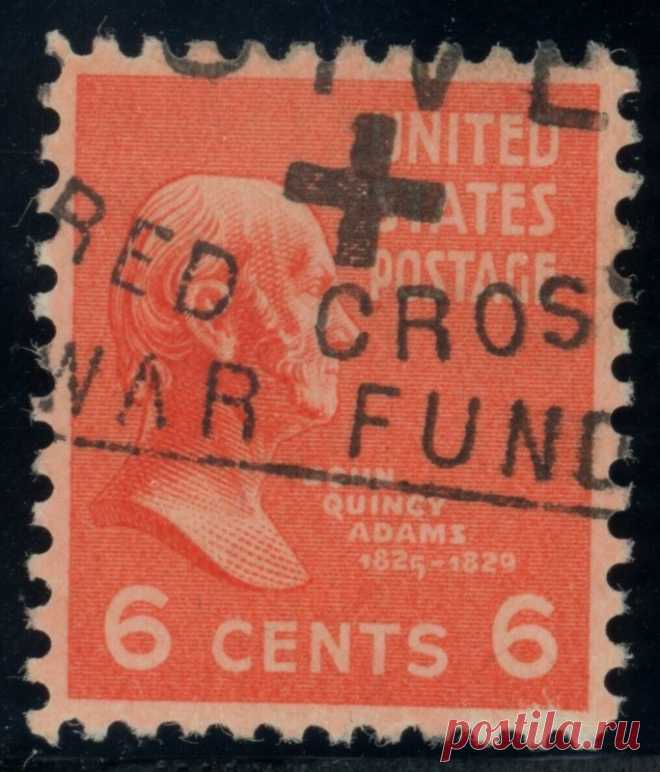 US Stamp #811 John Quincy Adams 6c - PSE Cert - Used - Red Cross Cancel | United States, General Issue Stamp / HipStamp