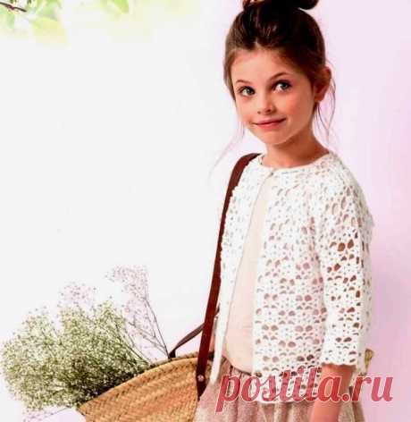 Ажурная кофточка для девочки