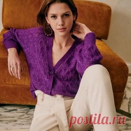 Французская кофточка спицами от SEZANE - KNITTLY.ART