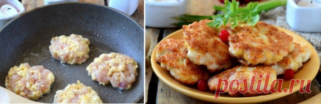 Сочные шницели с сыром.