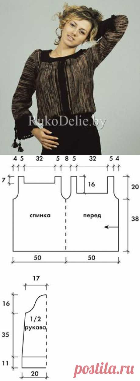 Пуловер связанный поперечно :: Модели женской одежды :: Машинное вязание/Women's clothes for knitting machine :: RukoDelie.by
