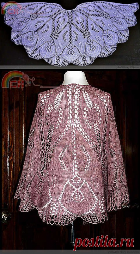 Шаль спицами Italian Garden