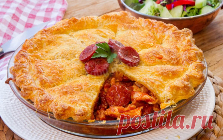 Мексиканский пирог с курицей и соусом сальса рецепт с фото - 1000.menu