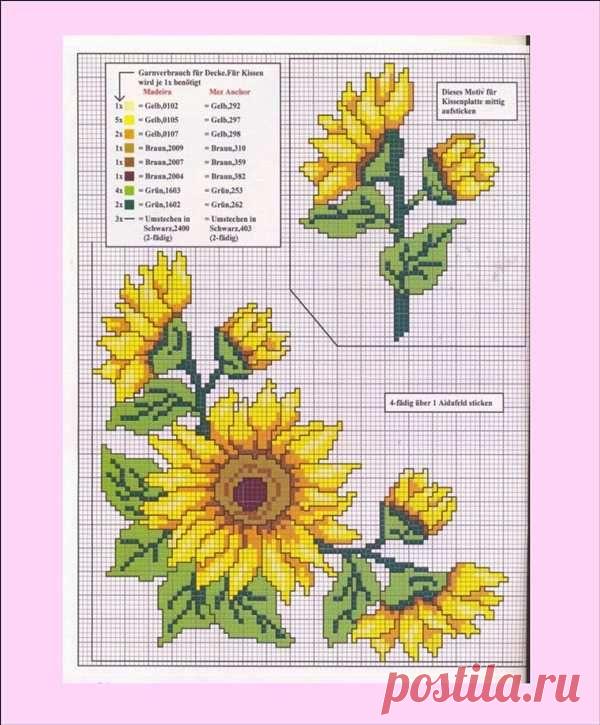 подсолнухи вышивка крестом: 19 тыс изображений найдено в Яндекс.Картинках