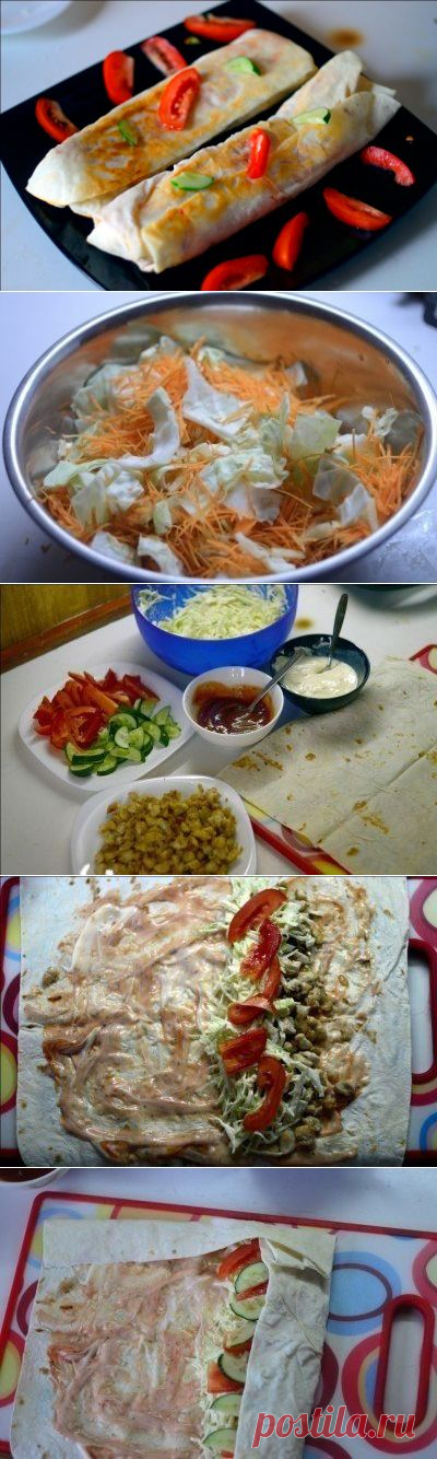 Как приготовить рецепт шаурмы с курицей - рецепт, ингридиенты и фотографии