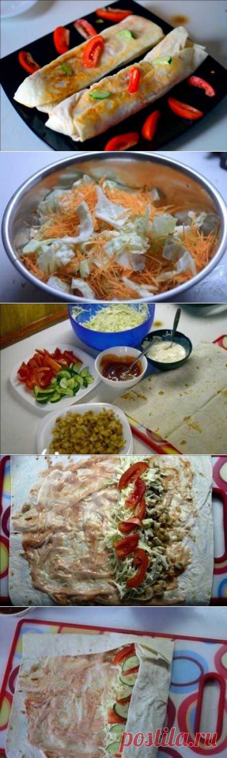 Как приготовить рецепт шаурмы с курицей - рецепт, ингридиенты и фотографии