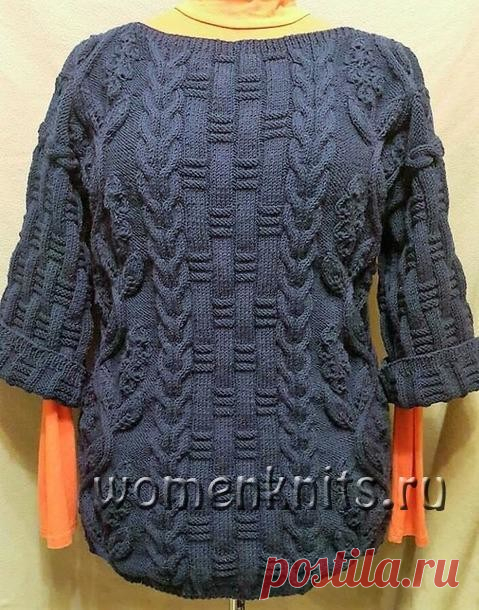 Пуловер «Кельтская цветочная лоза» спицами
Описание: http://womanknits.ru/vyazanie-dlya-zhenshchin/pulovery-svitera/pulover-keltskaya-tsvetochnaya-loza-spicami