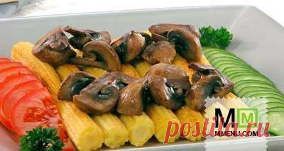 Грибы с початками молодой кукурузы - кулинарный рецепт. Миллион Меню