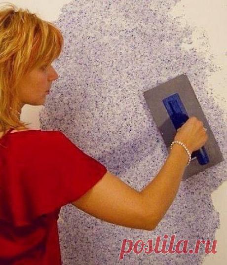 &quot;Жидкие&quot; обои своими руками! Отличное строительное решение, которое вы можете применить у себя дома.  1. Берем 40 листов бумаги, у меня черновики. Автор для удобства нарезал, но можно и целые. 2. Всё - в ведро, и заливаем 1,25 литрами воды (бутылка из-под Аква Минерале). Оставляем кваситься (автор на час оставлял, можно и больше). 3. Все перемалываем насадкой и дрелью. 4. Добавляем:  - Коллер, 2 крышечки (можно и не зеленый) - 40 ложечек, из-под детского питания, гипса. Чем выше…