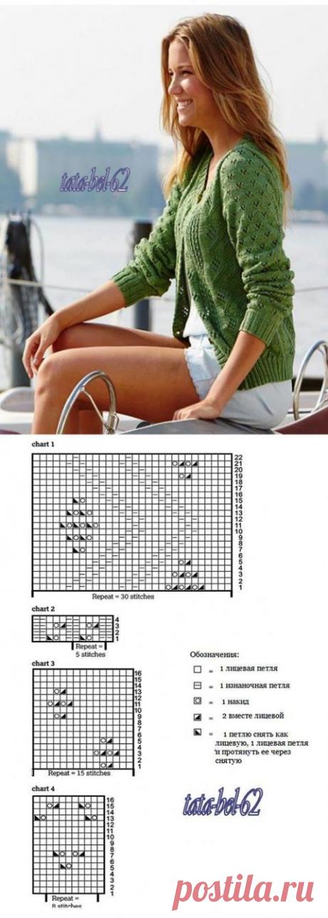 Зеленый кардиган