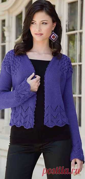 Weaves and Leaves Jacket (Creative Knitting 2009-09).