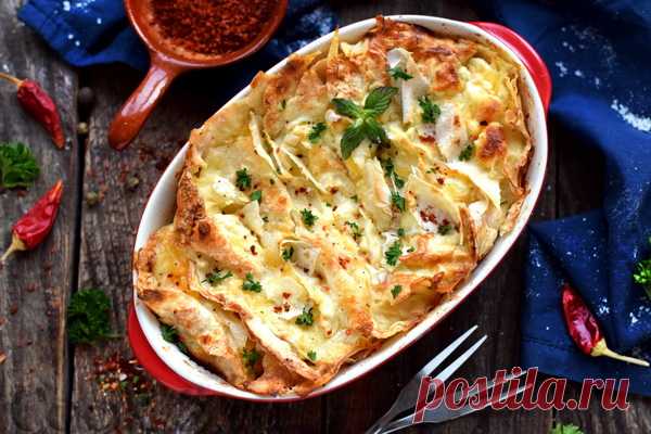 Пирог из лаваша с сыром и творогом – рецепт с фото