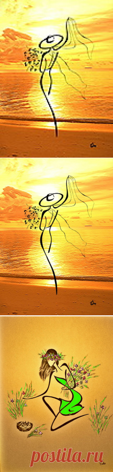 Только листья с деревьев так и падают.... Художник Татьяна Марковцева (Tatyna Markovtsev)