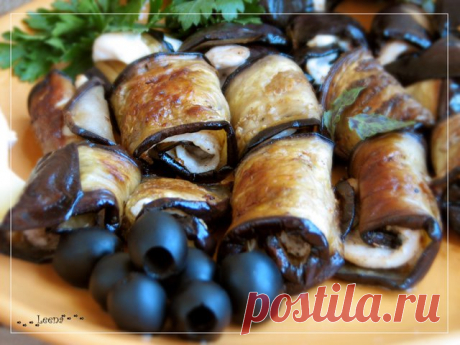 Рулетики из баклажанов и куриного филе - кулинарный рецепт