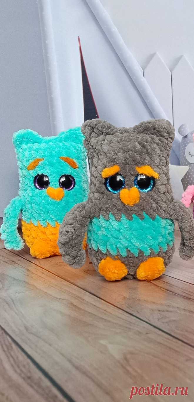 PDF Совята крючком. FREE crochet pattern; Аmigurumi toy patterns. Амигуруми схемы и описания на русском. Вязаные игрушки и поделки своими руками #amimore - плюшевая сова, маленький совёнок из плюшевой пряжи, совушка, птица, птичка.