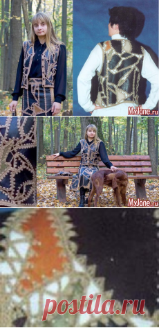 Жилет «Мозаика» из кусочков тонкой кожи - рукоделие, выкройка, лоскутное шитье, крючок