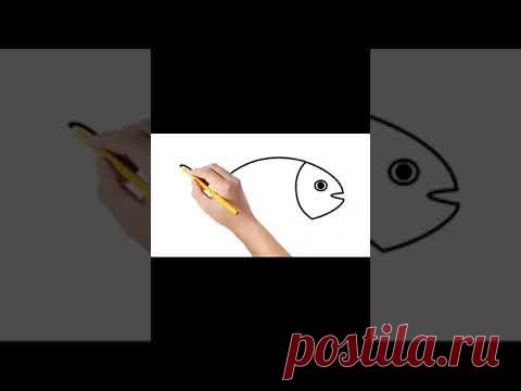 Как нарисовать рыбу - Рисование, раскраска #shorts