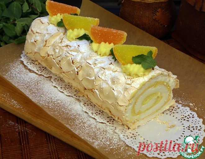 Меренговый рулет с лимонным кремом – кулинарный рецепт