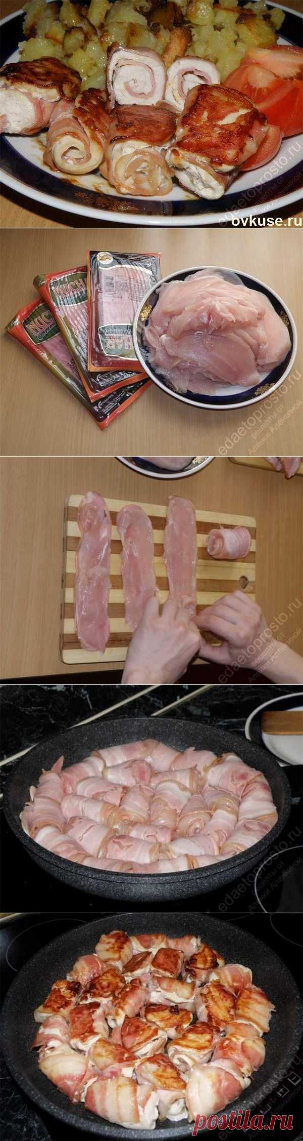 Рулетики из куриной грудки - только 2 компонента и 10 минут у плиты - Простые рецепты Овкусе.ру