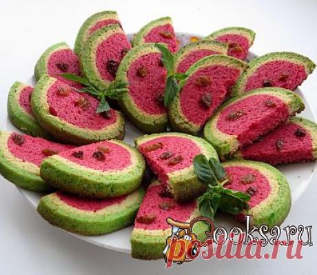 Печенье Арбузик рецепт с фото