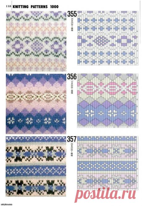 Жаккардовые узоры /  спицами / Вязание для женщин спицами. Схемы