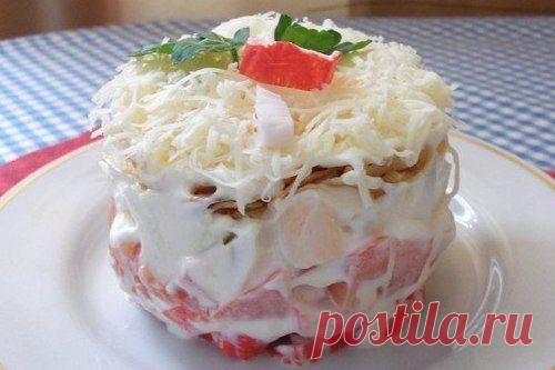 Порционный  с чипсами и крабовыми палочками | БУДЕТ ВКУСНО!
