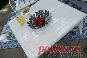 декорирование стола кафельной плиткой