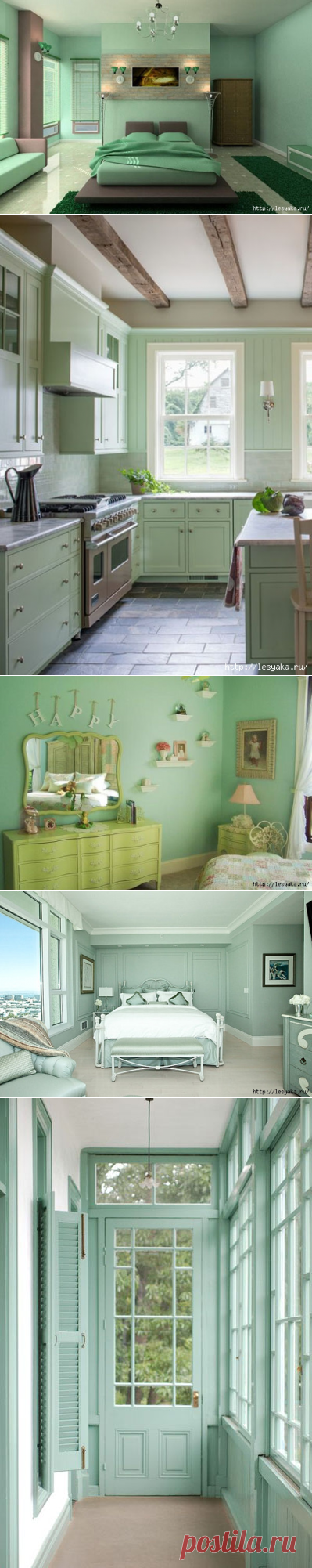 Мятный цвет в интерьере | Роскошь и уют