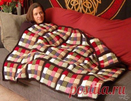 Одеяло из полосок в квадрате. Мастер-класс