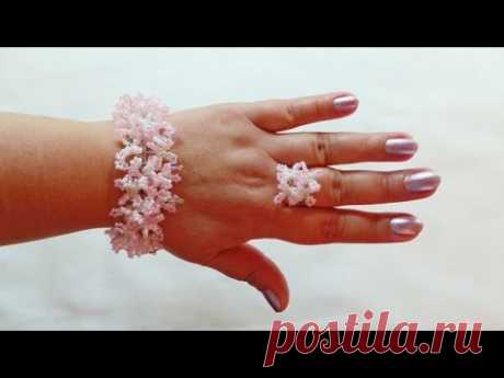 Браслет из бисера сирень. Часть 1/Bead Bracelet lilac. Part 1