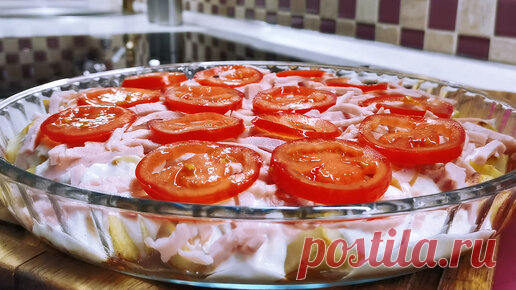 Как очень вкусно запечь картошку в духовке (рецепт с ветчиной и сметаной) | Розовый баклажан | Дзен
