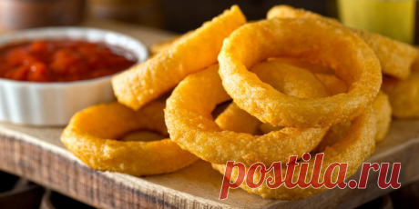 Ароматные луковые кольца в кляре из пива