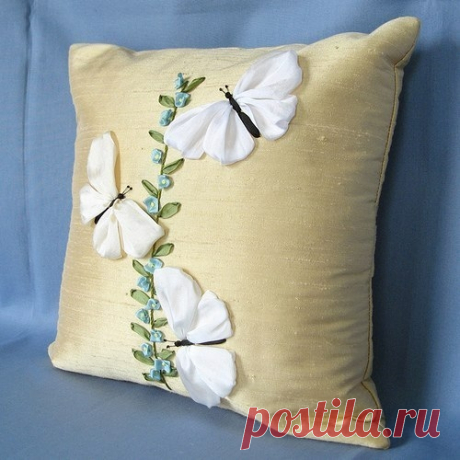 Вышивка лентами. Подушки