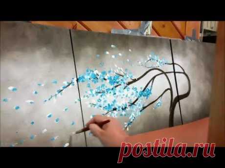 How to paint a tree blowing in the wind STEP by STEP