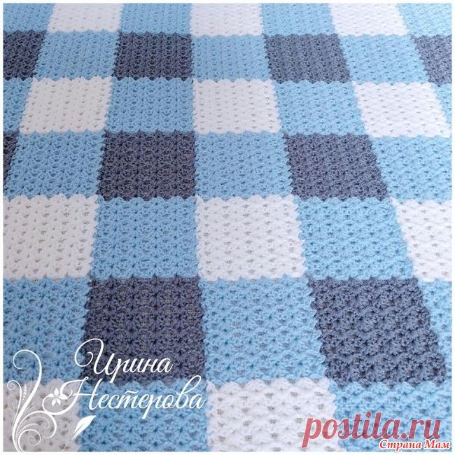 . Клетчатый плед крючком Как связать клетчатый узор крючком?  Есть несколько способов связать 