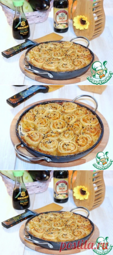 Струли с луком, морковью и курицей - кулинарный рецепт
