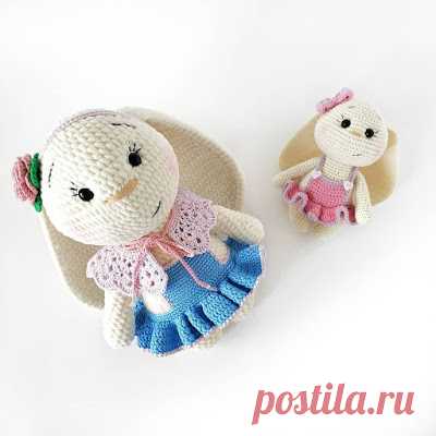 1000 схем амигуруми на русском: Зайка в платьице