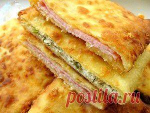 Сырные лепешки с начинкой | vkusnyymir