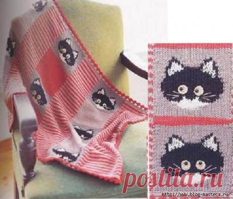 Большая подборка жаккардовых узоров с котиками!