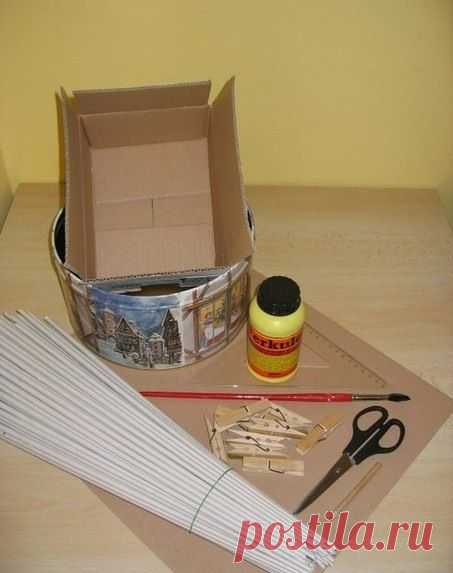 Корзина из газет
