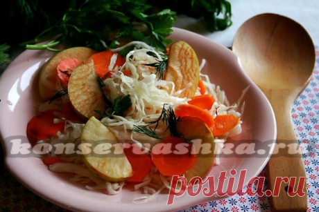 Капуста, квашенная с яблоками