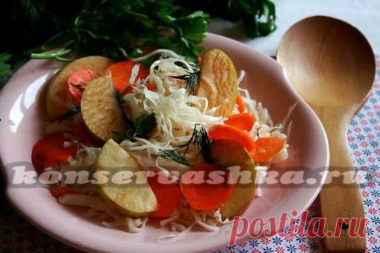 Капуста, квашенная с яблоками