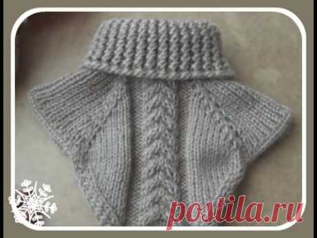 Манишка спицами. Collar knitting - YouTube