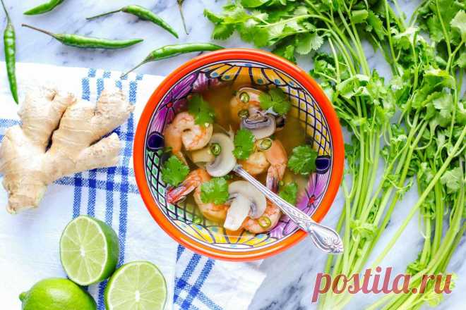 Острый тайский суп с креветками (Tom Yum) - Вкусные простые рецепты с фото пошагово на каждый день! IdealRecept.com