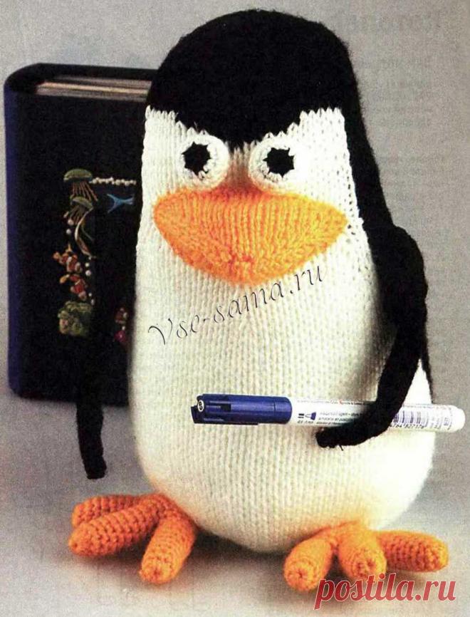 Пингвин из мультфильма Мадагаскар - Вязаная игрушка - Игрушки, сувениры спицами