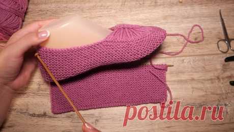 Новая модель – следки с перемычкой спицами 🍑 New model - knitted slippers