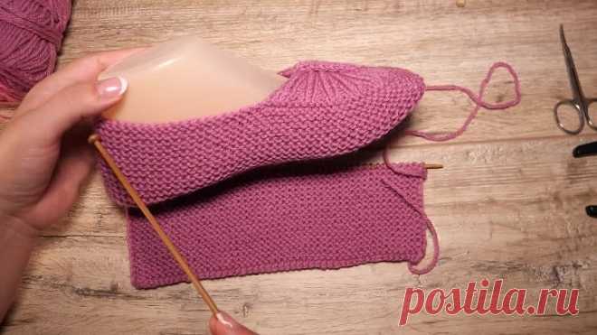Новая модель – следки с перемычкой спицами 🍑 New model - knitted slippers