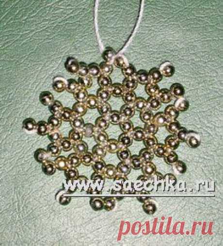 Елочное украшение из бисера &quot;Снежинка&quot; - дети и рукоделие