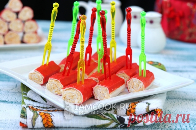 Крабовые палочки, фаршированные печенью трески — рецепт с фото пошагово